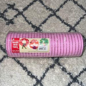 Pink metallic mesh fabric